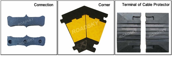 Cable protector connection, corner and terminal